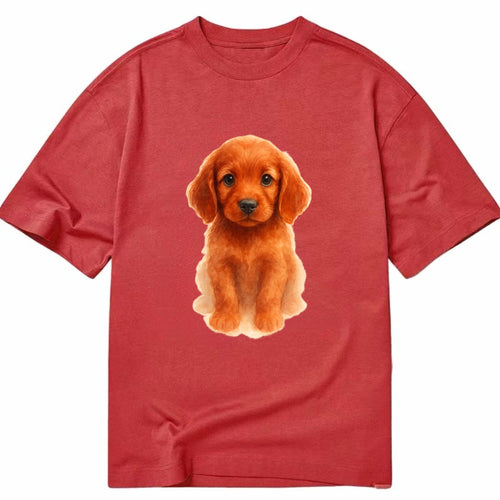 Baby Irish Setter Puppy - mahogany red coat, feathered ears, friendly eyes, - Classic T-shirt