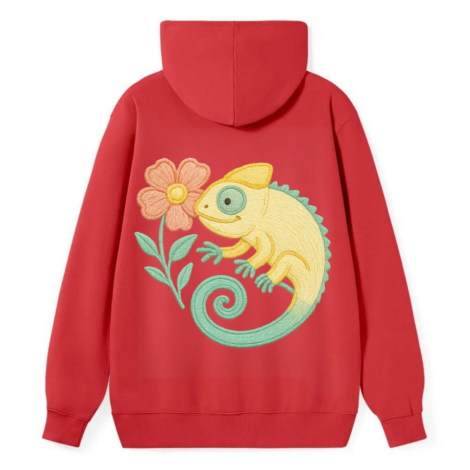 Yellow Chameleon - Classic Pullover Hoodie - Red