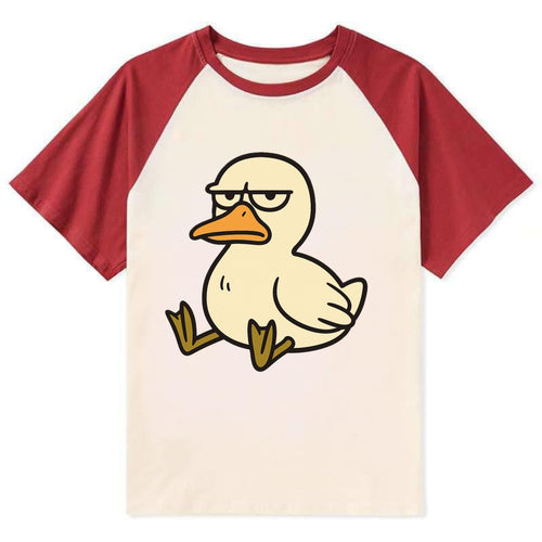 The Duck Judging Silently - Contrast Raglan T-shirt