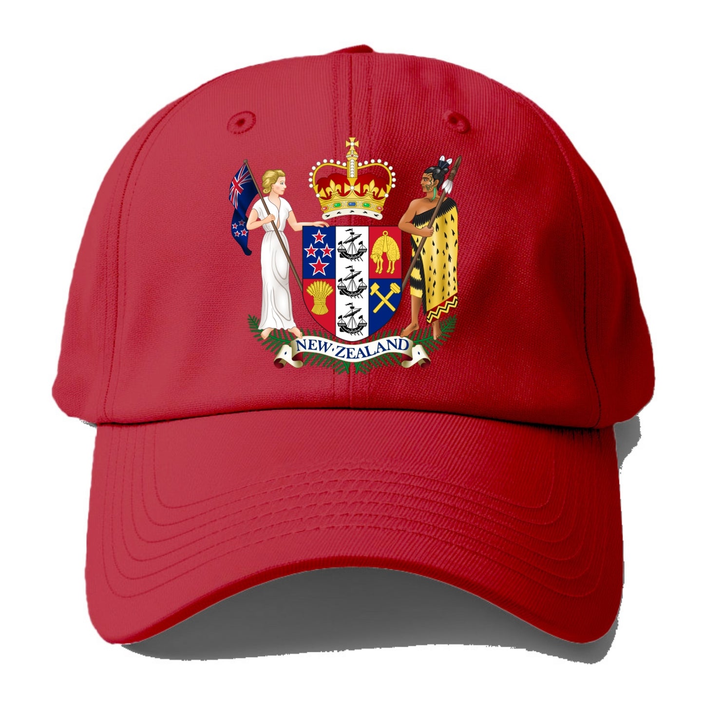 Coat Of Arms Of New Zealand - Baseball Cap - Red