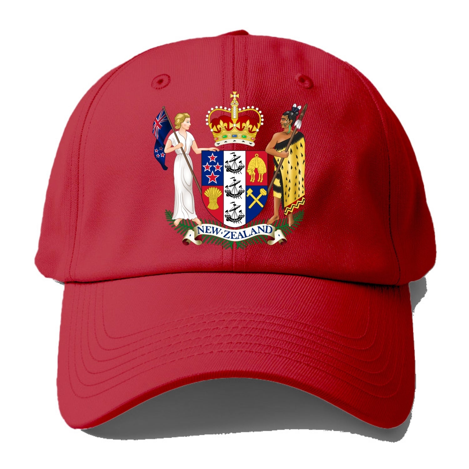 Coat Of Arms Of New Zealand - Baseball Cap - Red