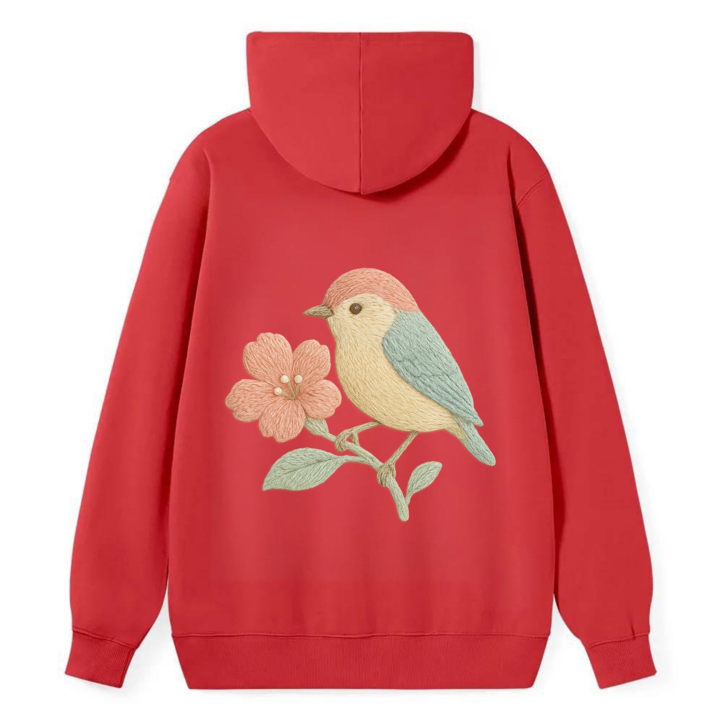 Peach Flowerpecker - Classic Pullover Hoodie - Red