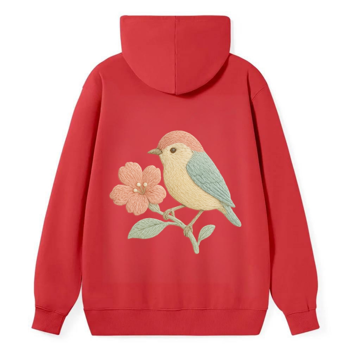 Peach Flowerpecker - Classic Pullover Hoodie - Red