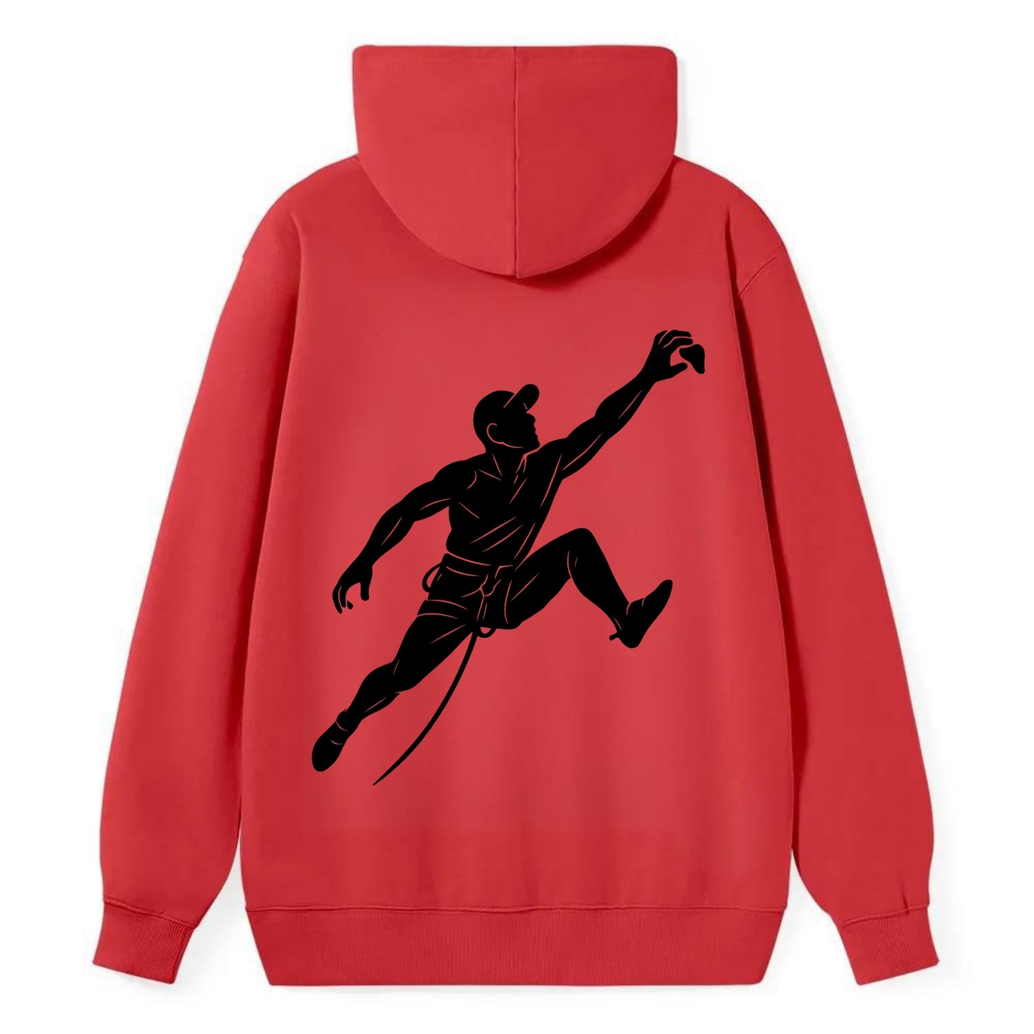 Rock wall climber reaching hold - Classic Pullover Hoodie - Red