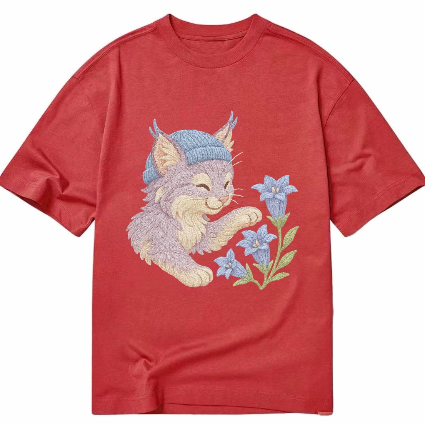 Lynx and Gentian  - Classic T-shirt - Red