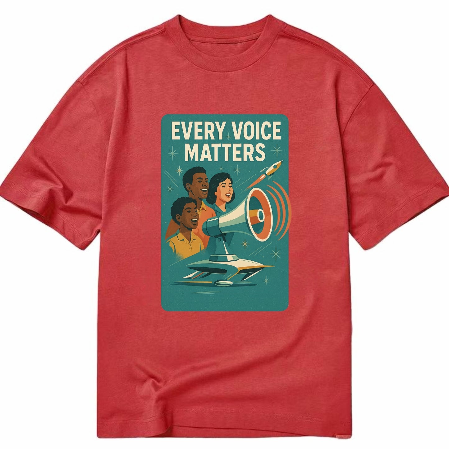 Diverse voices being heard and amplified - "Every Voice Matters" - inclusive - Classic T-shirt - Red