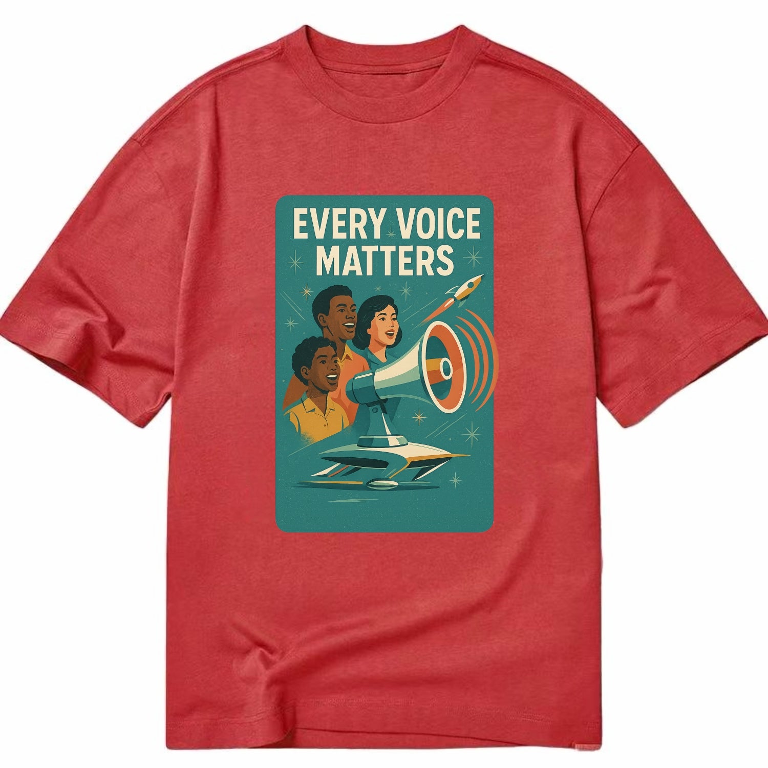 Diverse voices being heard and amplified - "Every Voice Matters" - inclusive - Classic T-shirt - Red