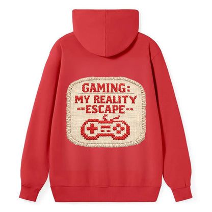 GAMING: MY REALITY ESCAPE - red game escape - red - gaming reality escape - Classic Pullover Hoodie - Red