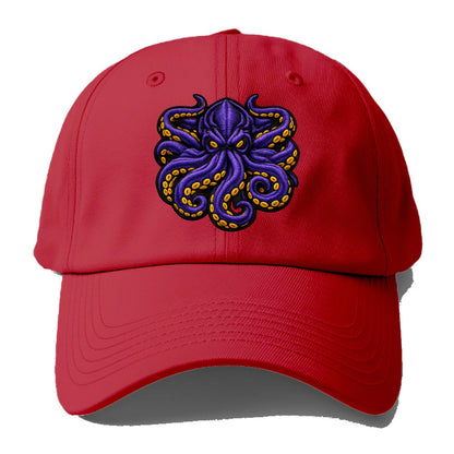 KRAKEN TENTACLES - sea monster in purple and black , deep sea - Baseball Cap - Red
