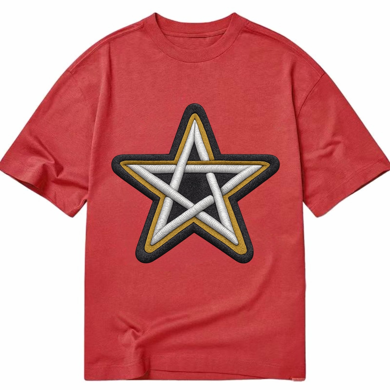 PENTAGRAM STAR - five point star in silver , protection - Classic T-shirt - Red