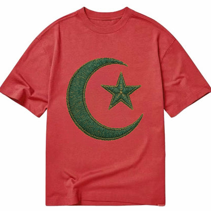 Crescent Moon and Star - Classic T-shirt - Red