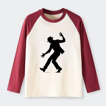 Tap dancer dramatic step - Raglan Long Sleeve T-Shirt - Red