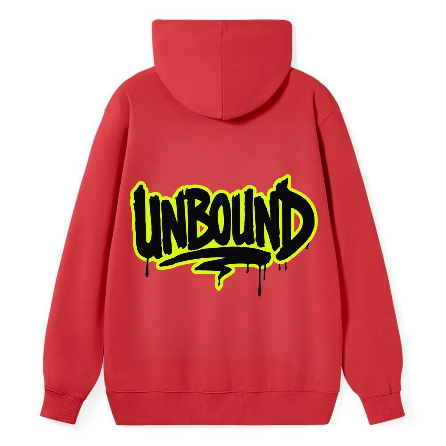 Bold typography design - "UNBOUND" - without limits, free from constraints - Classic Pullover Hoodie - Red