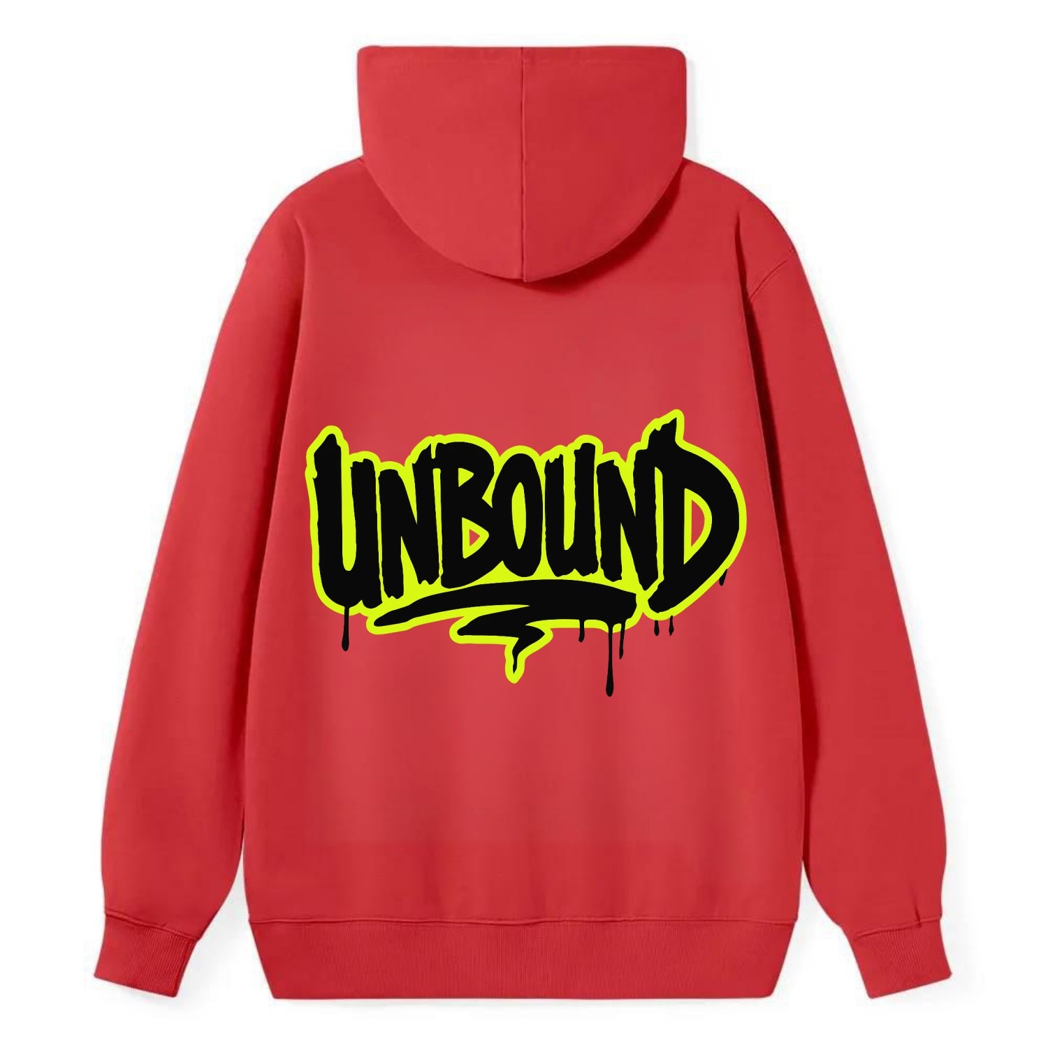 Bold typography design - "UNBOUND" - without limits, free from constraints - Classic Pullover Hoodie - Red