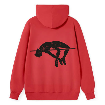 High jumper arching over bar - Classic Pullover Hoodie - Red