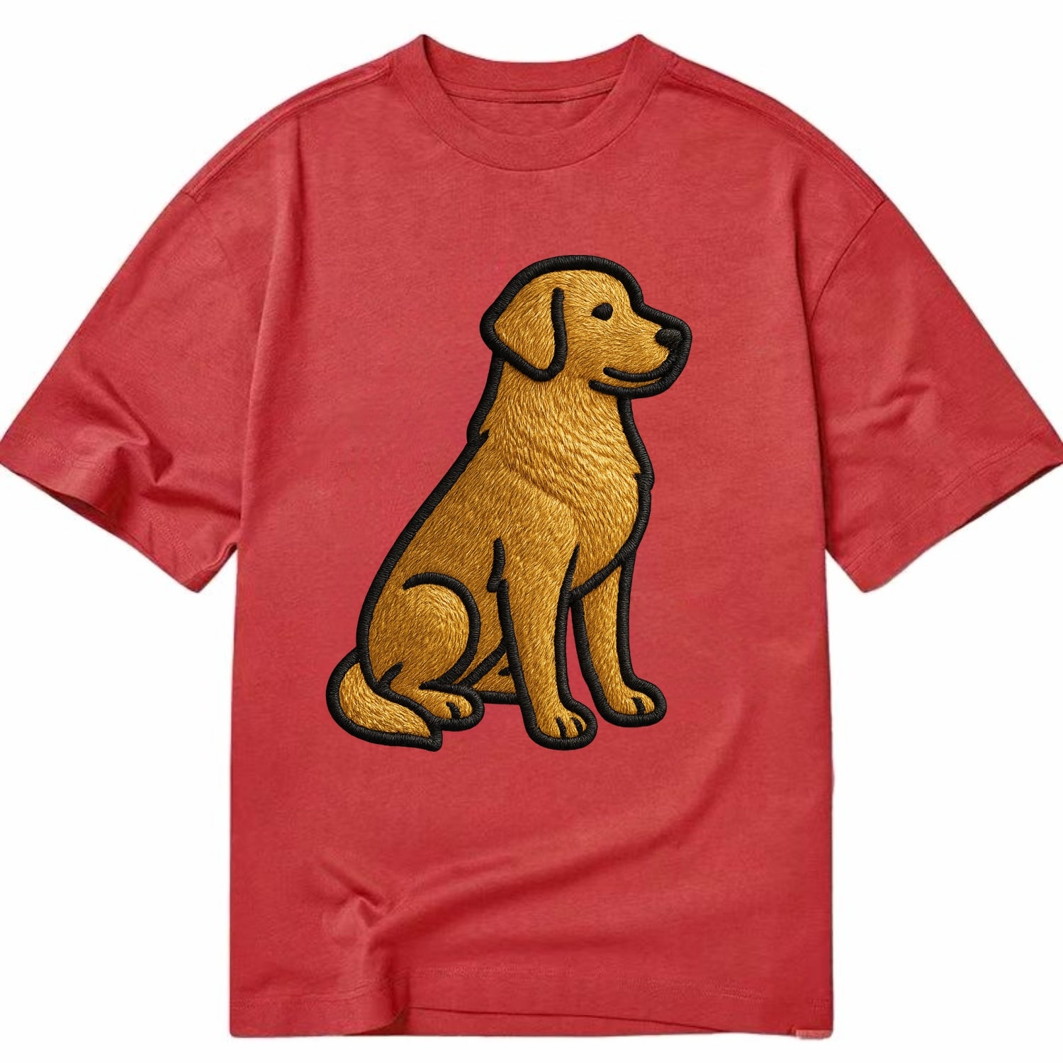 Golden Retriever - Contemporary geometri - Classic T-shirt - Red
