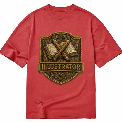 Pencils and sketchbook - illustrator badge - Classic T-shirt - Red