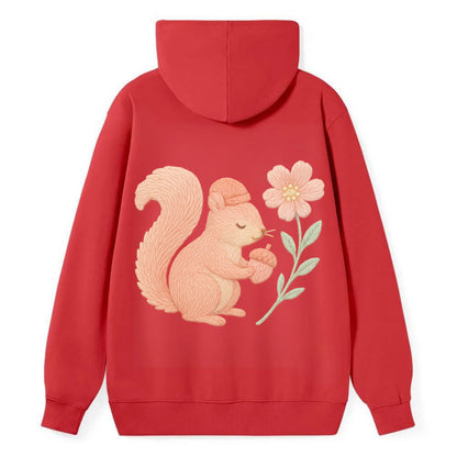 Coral Squirrel - Classic Pullover Hoodie - Red