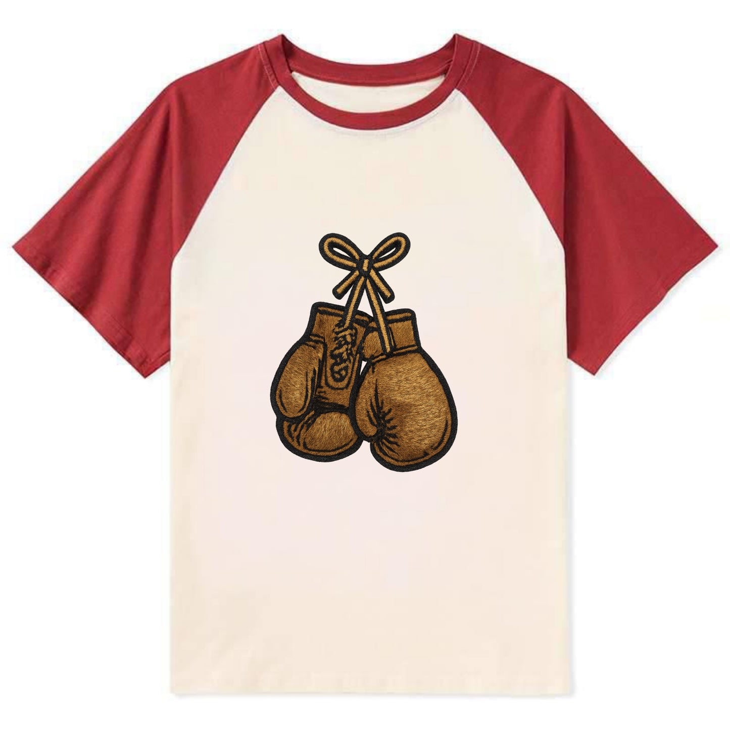 Boxing Gloves  - Contrast Raglan T-shirt - Red