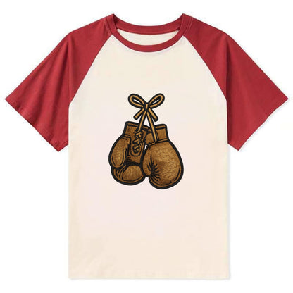 Boxing Gloves  - Contrast Raglan T-shirt - Red