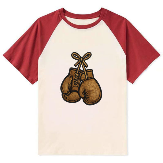 Boxing Gloves  - Contrast Raglan T-shirt - Red