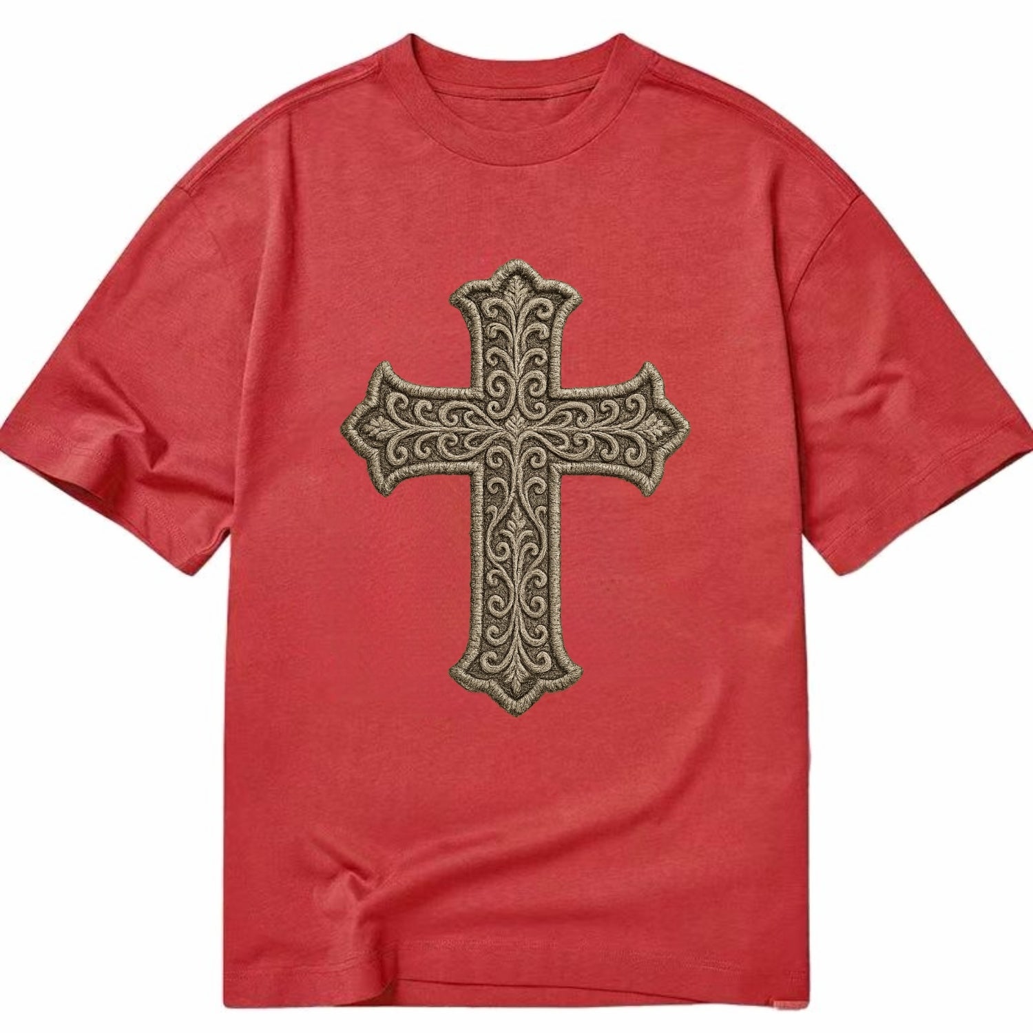 Filigree Cross  - Classic T-shirt - Red