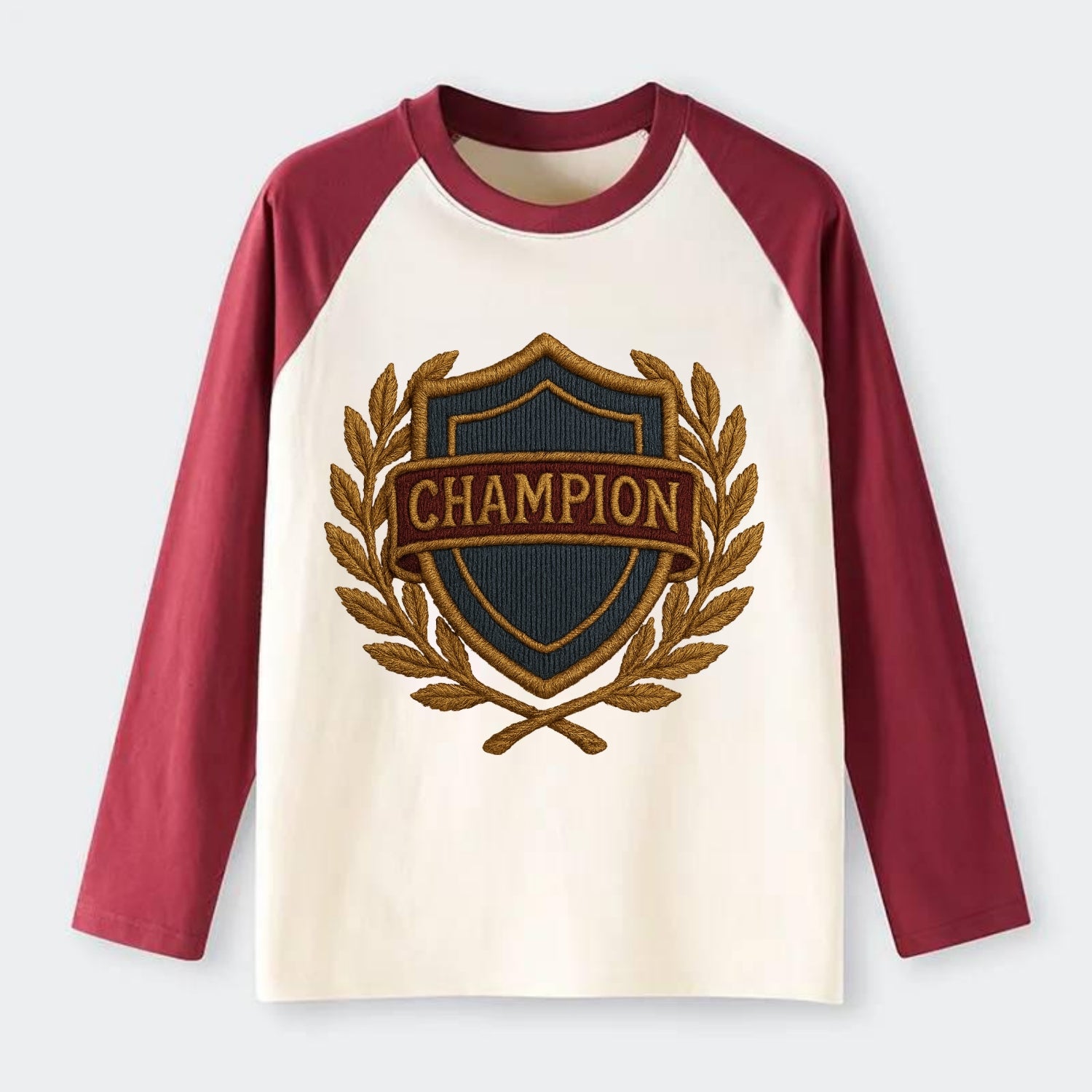 Champion Shield  - Raglan Long Sleeve T-Shirt - Red