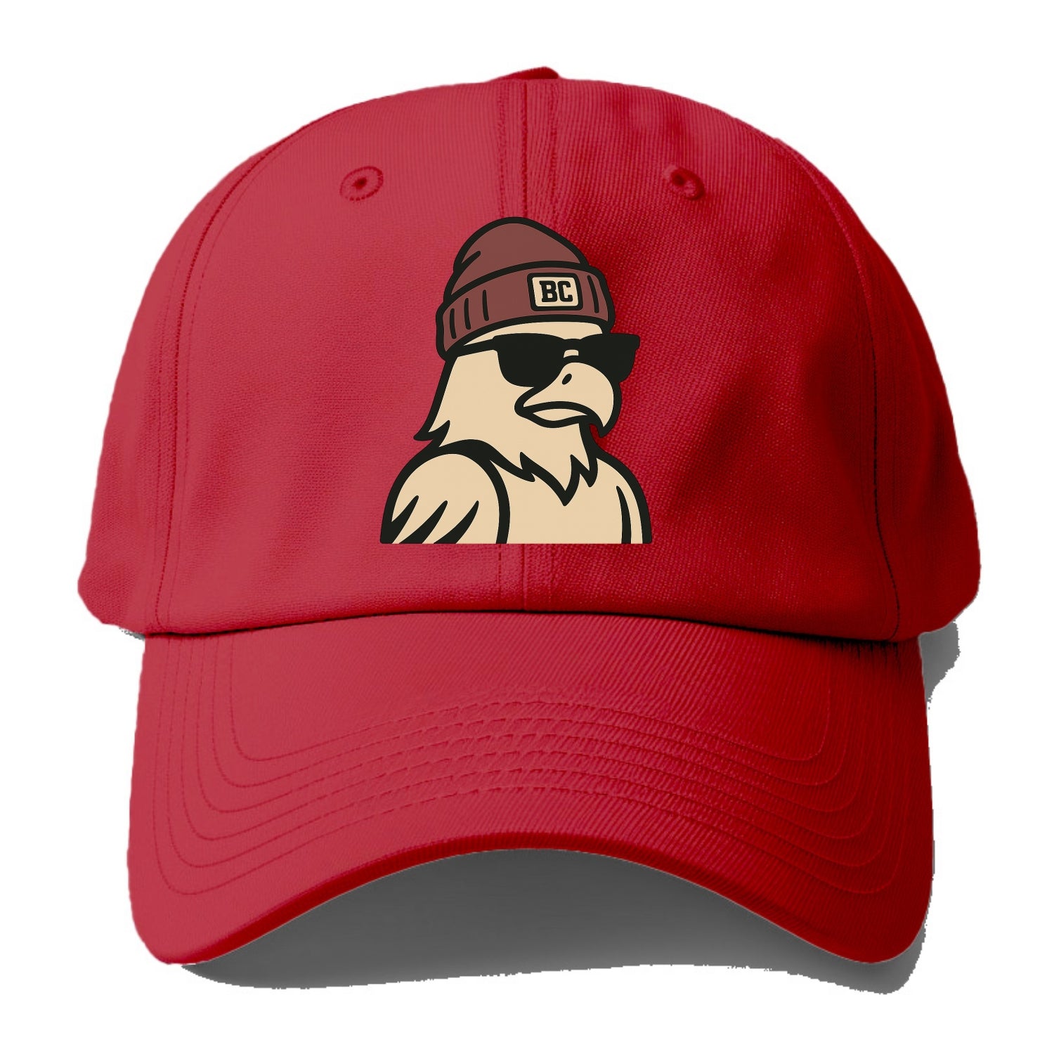 Chestnut Hill Eagle wearing Boston College beanie with BC patch - Baseball Cap - Red