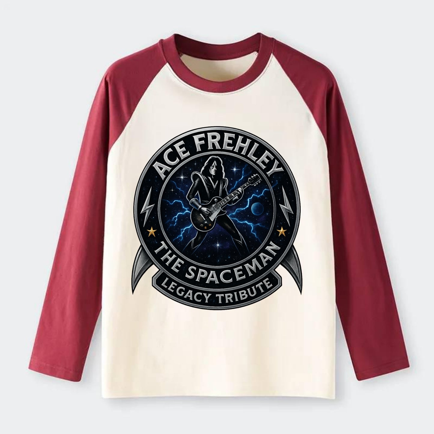 Ace Legacy Seal - Raglan Long Sleeve T-Shirt - Red