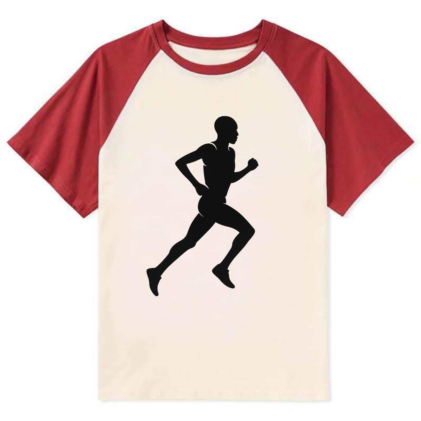 Kenyan distance runner stride - Contrast Raglan T-shirt - Red