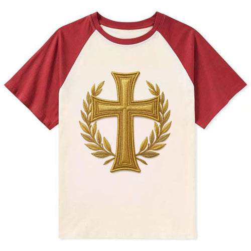 Victory Cross  - Contrast Raglan T-shirt