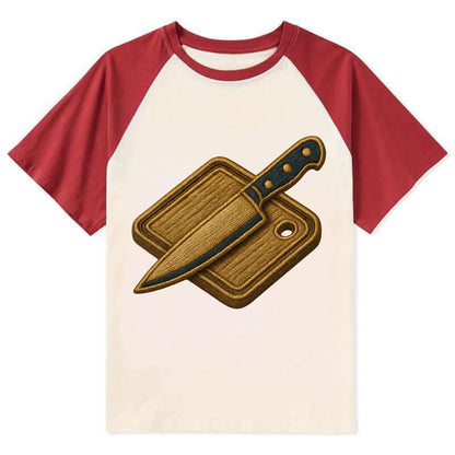 Chef knife with cutting board - culinary enthusiast - Contrast Raglan T-shirt - Red