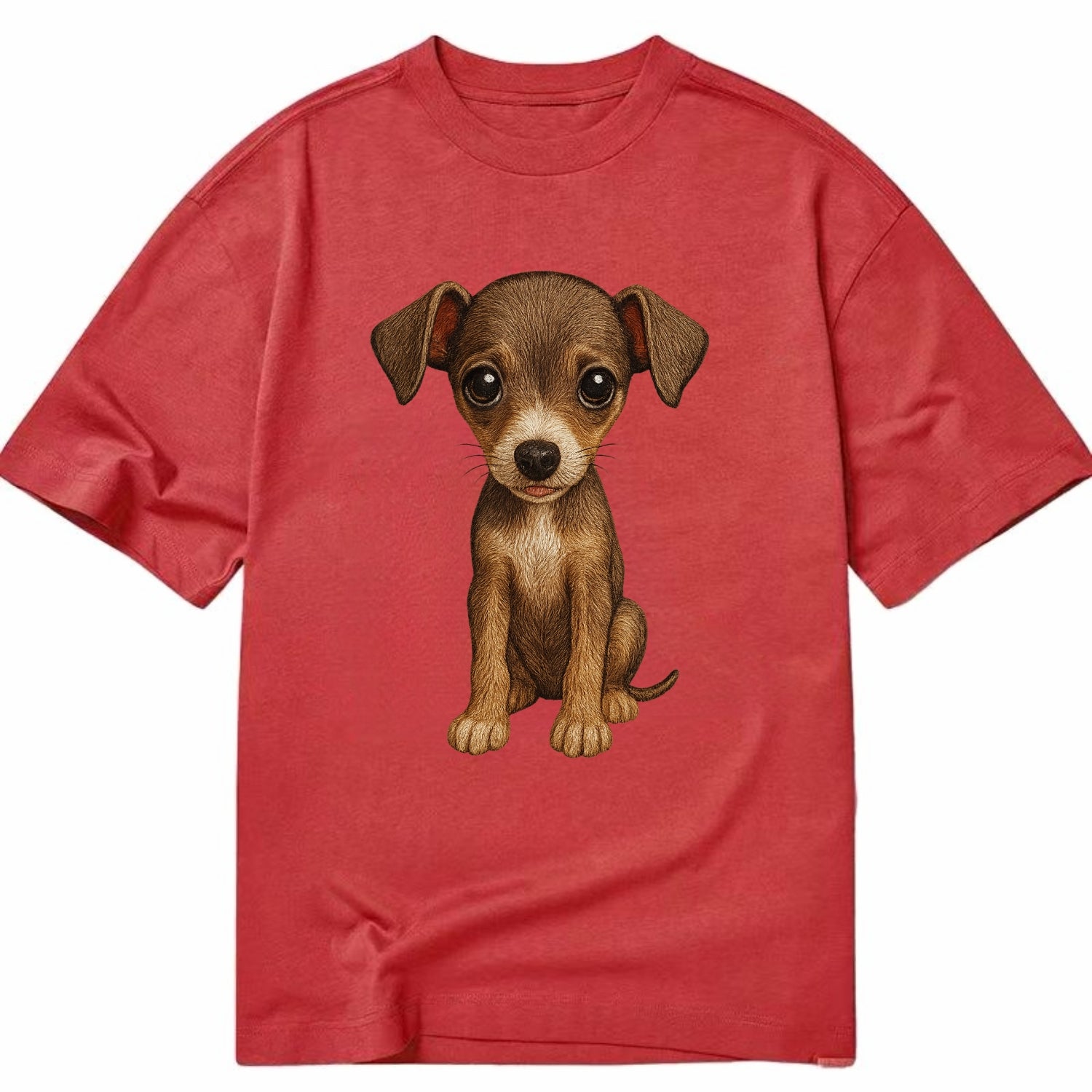Baby Italian Greyhound Puppy - sleek tiny body, long legs, gentle eyes, - Classic T-shirt - Red