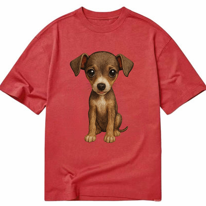 Baby Italian Greyhound Puppy - sleek tiny body, long legs, gentle eyes, - Classic T-shirt - Red