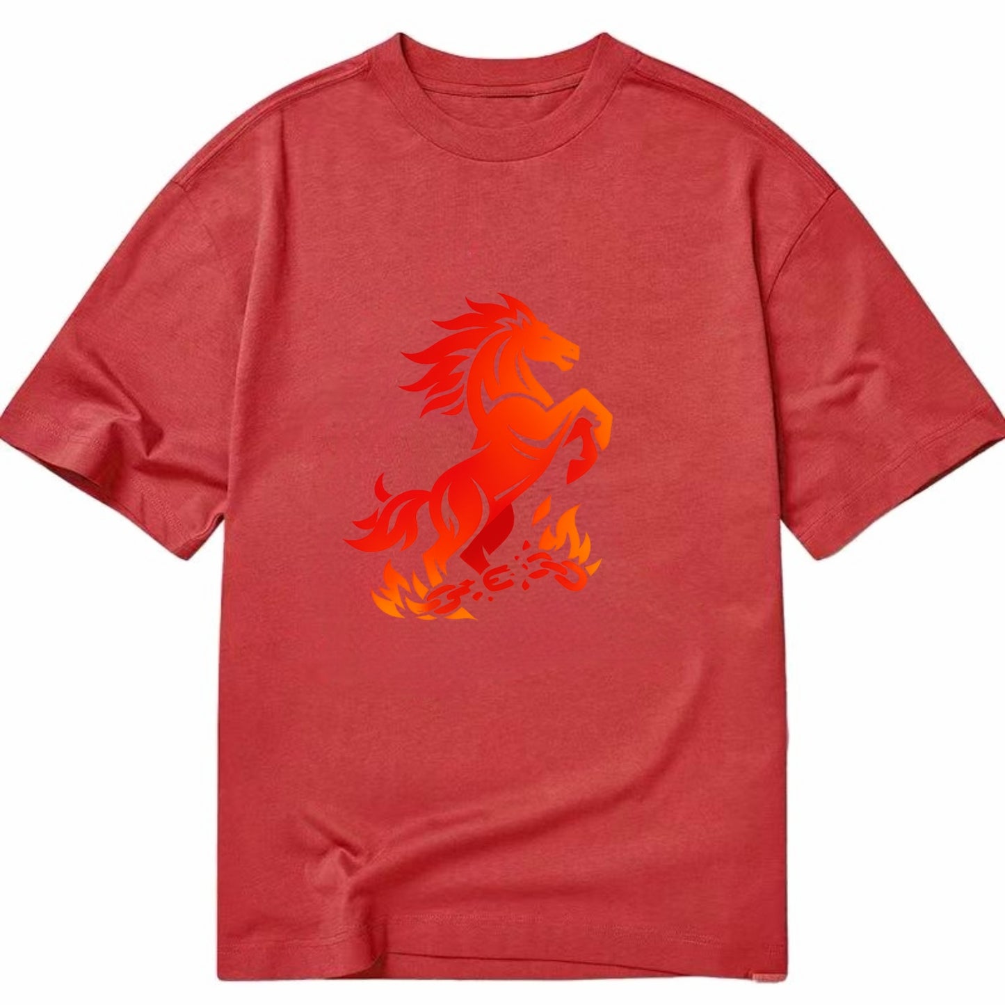 FREEDOM FLAMES | Wild horse breaking fire chains | Liberation | Barriers burned | - Classic T-shirt - Red