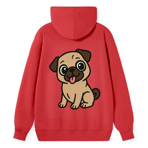 Pug - Tilted head with tongue out - Classic Pullover Hoodie