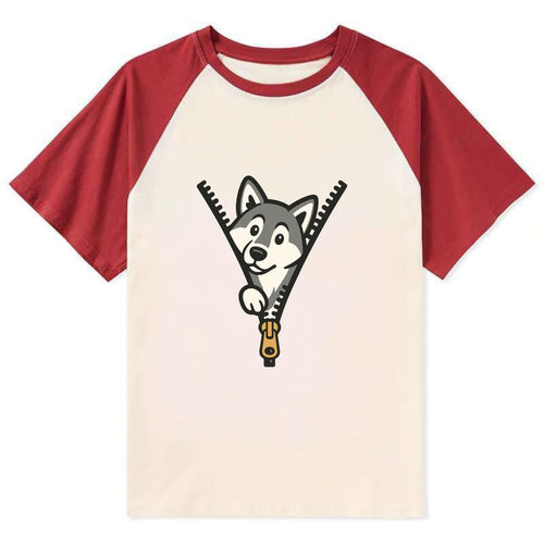 Alaskan Malamute - Contrast Raglan T-shirt