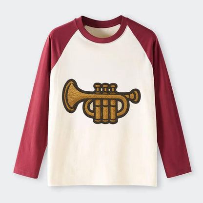 Trumpet  - Raglan Long Sleeve T-Shirt - Red