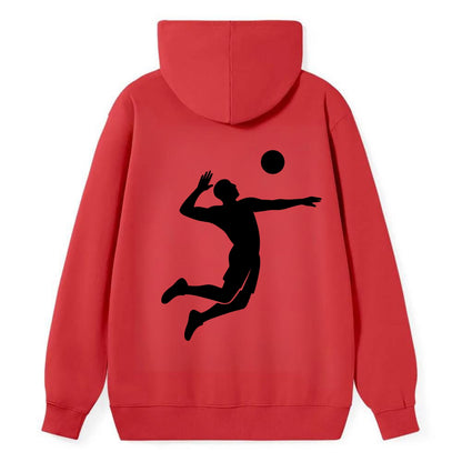 Volleyball player spiking ball - Classic Pullover Hoodie - Red