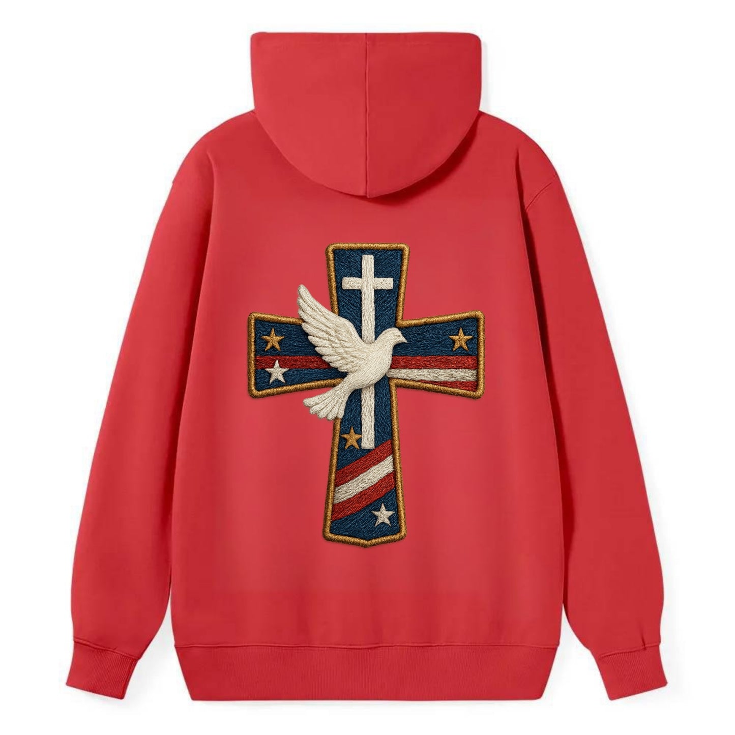 Dove and Cross  - Classic Pullover Hoodie - Red