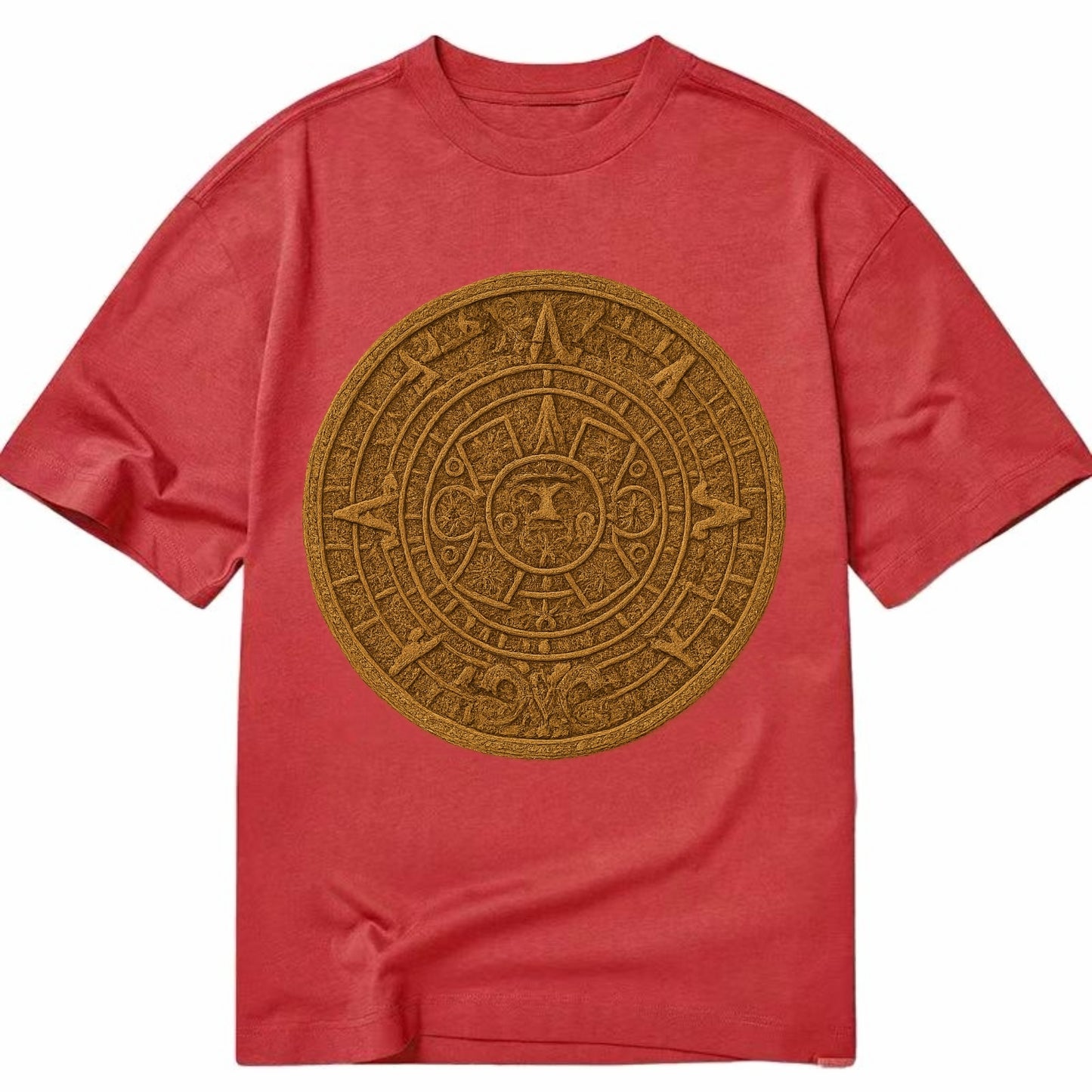 Aztec Calendar  - Classic T-shirt - Red
