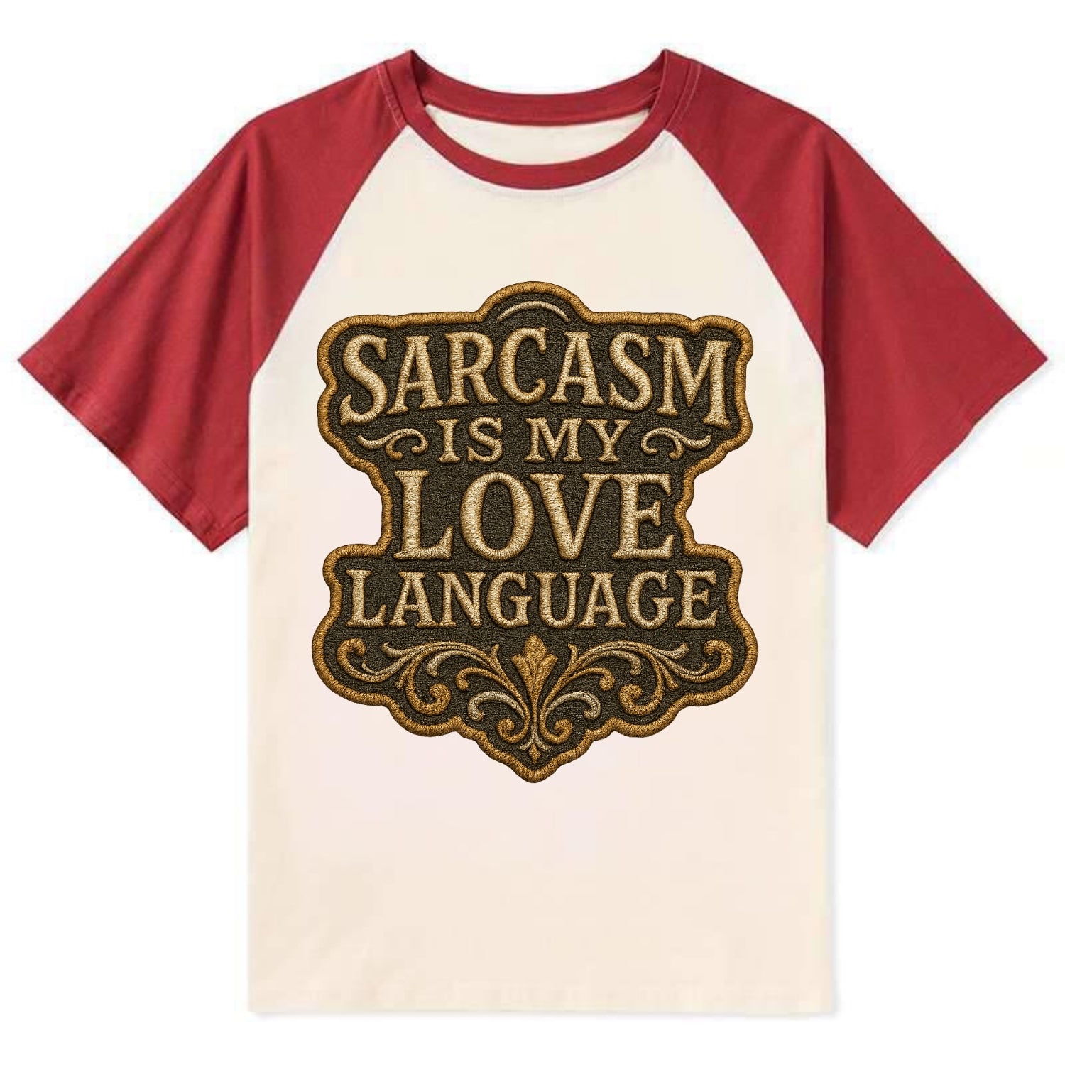 Sarcasm Is My Love Language  - Contrast - Contrast Raglan T-shirt - Red