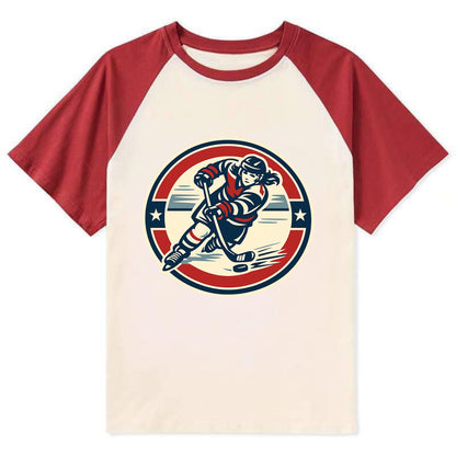 Fierce Ice Queen Emblem - Contrast Raglan T-shirt - Red