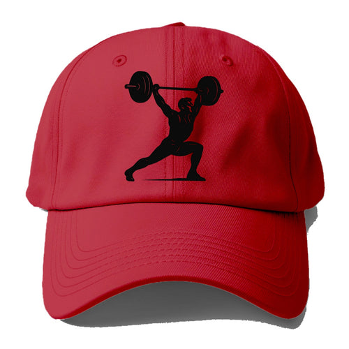 Weightlifter doing overhead snatch - Baseball Cap