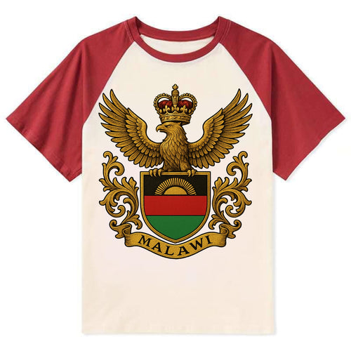 Malawi Royal Logo  - Contrast Raglan T-shirt
