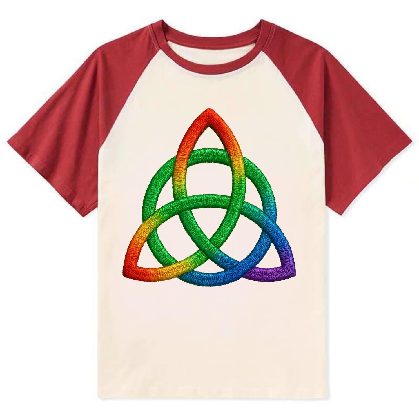Triquetra  - Contrast Raglan T-shirt - Red