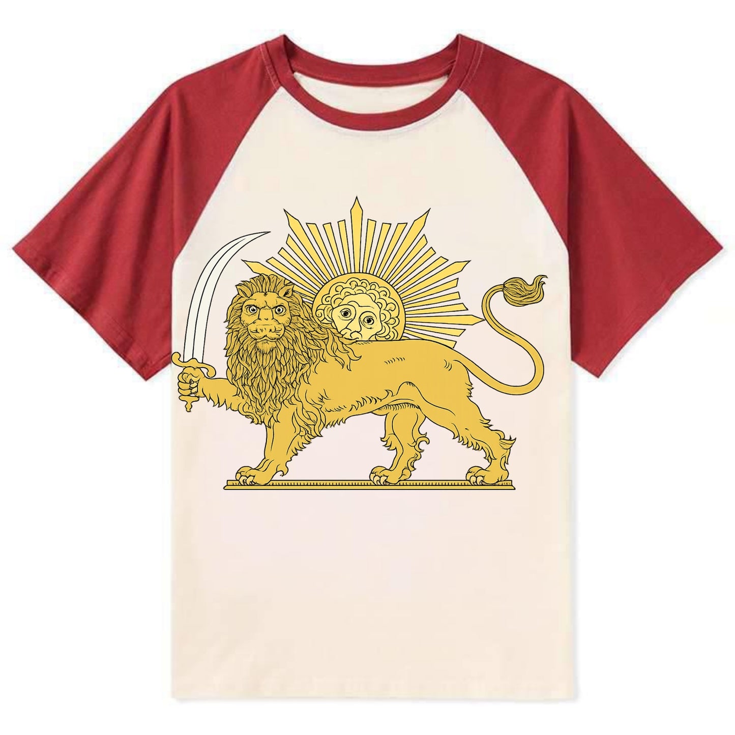 Shir O Khorshid - Contrast Raglan T-shirt - Red