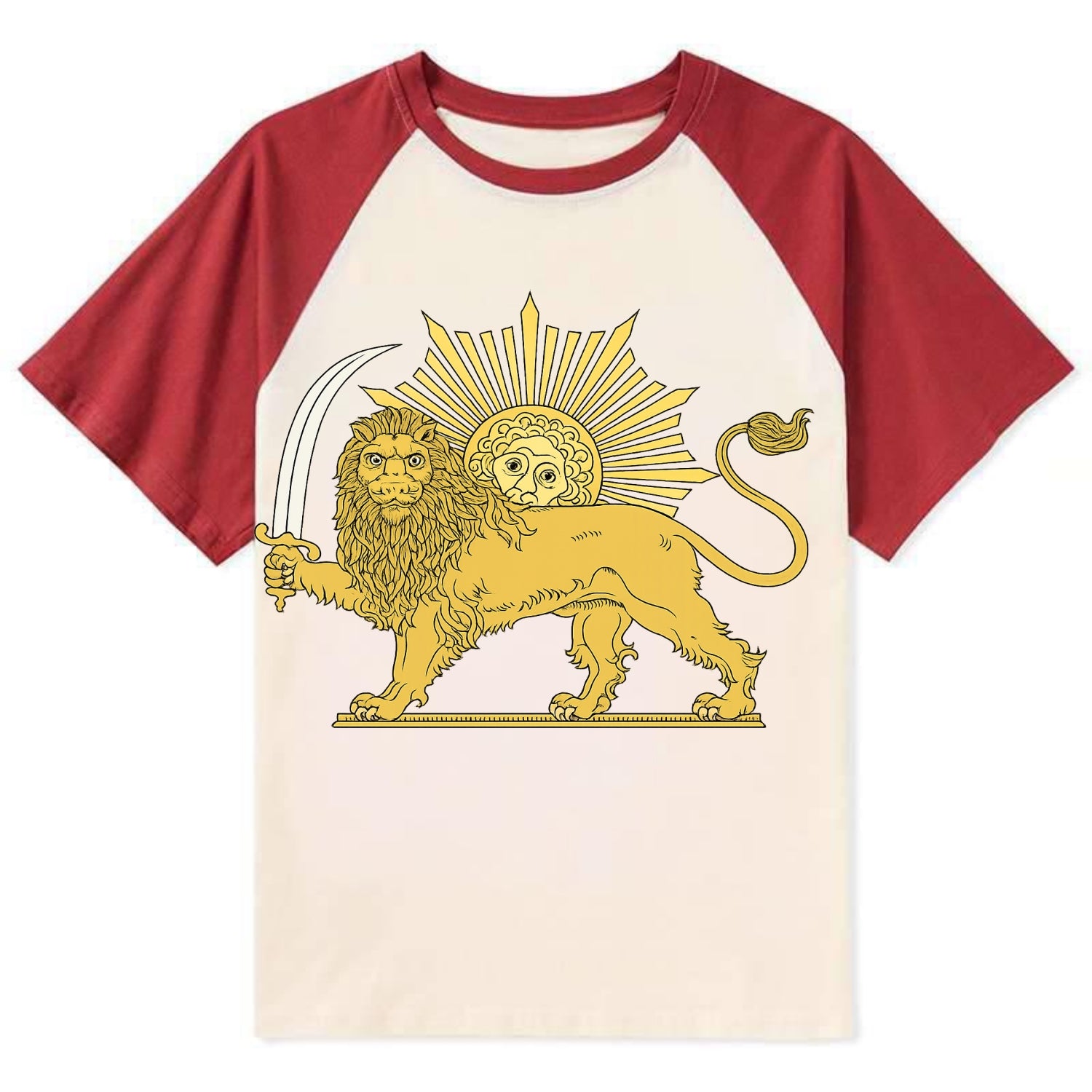 Shir O Khorshid - Contrast Raglan T-shirt - Red