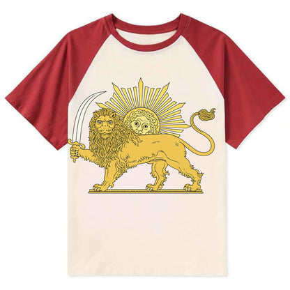 Shir O Khorshid - Contrast Raglan T-shirt - Red