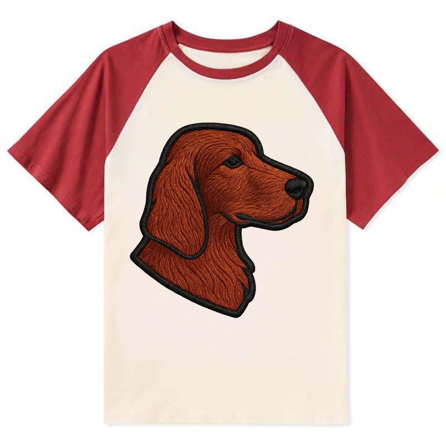 Irish Setter - Contemporary red setter l - Contrast Raglan T-shirt - Red
